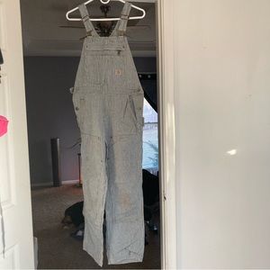 Womens Carhartt Double Front Railroad Stripe Bib size XS short